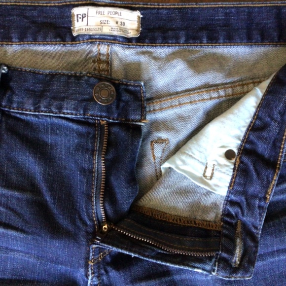 Ladies Free People skinny jeans dark blue Sz 30w&l zip&button fly - Picture 4 of 11